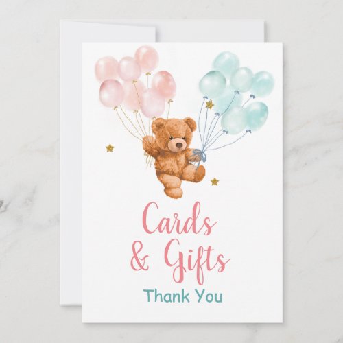 Bear Gender Reveal Ballloon Cards and Gifts