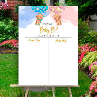 Bear Gender reveal Boy or Girl chart
