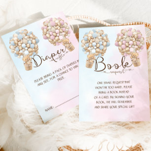 Bear Gender Reveal Diaper Raffle  Enclosure Card