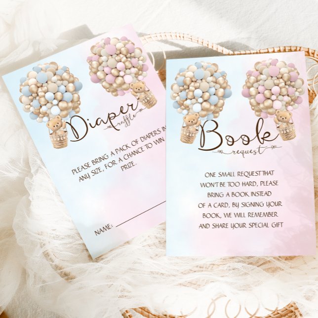 Bear Gender Reveal Diaper Raffle  Enclosure Card (Creator Uploaded)