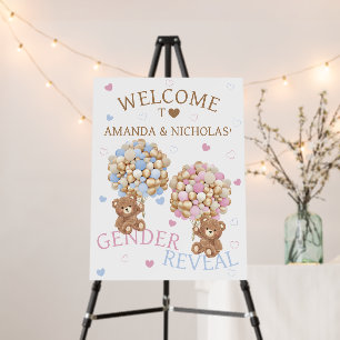 Bear Gender Reveal Welcome Sign