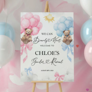 Bear Gender Reveal Welcome Sign, Baby Shower Foam Board