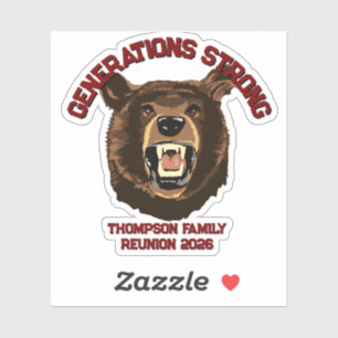 Bear “Generations Strong” Custom Family Reunion Sticker