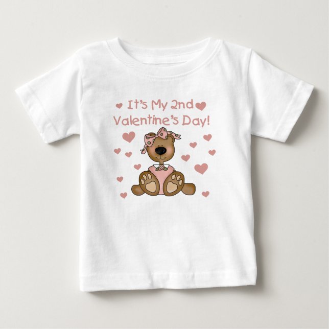 Bear Girl 2nd Valentine's Day Baby T-Shirt (Front)