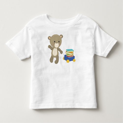 Bear Going To School Brown Bear Cute Bear Books Toddler T_shirt