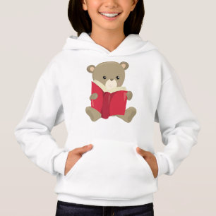 Bear Going To School, Cute Bear, Brown Bear, Books Hoodie