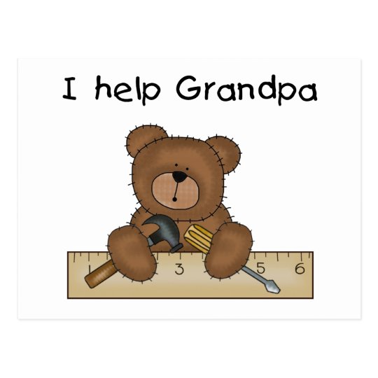Bear Grandpa's Helper Tshirts and Gifts Postcard