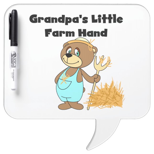 Bear Grandpa's Little Farm Hand Dry Erase Board (Front)