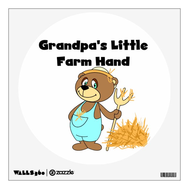 Bear Grandpa's Little Farm Hand Wall Sticker (Front)