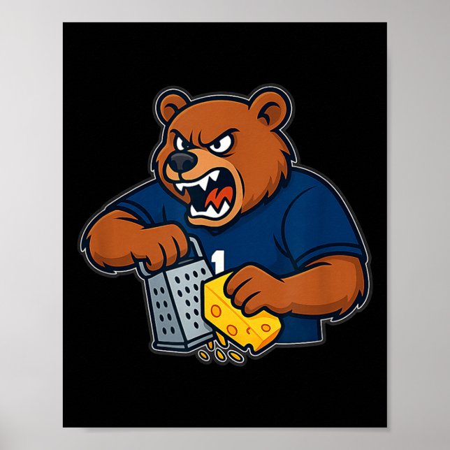 Bear Grating Cheese Funny  Poster (Front)
