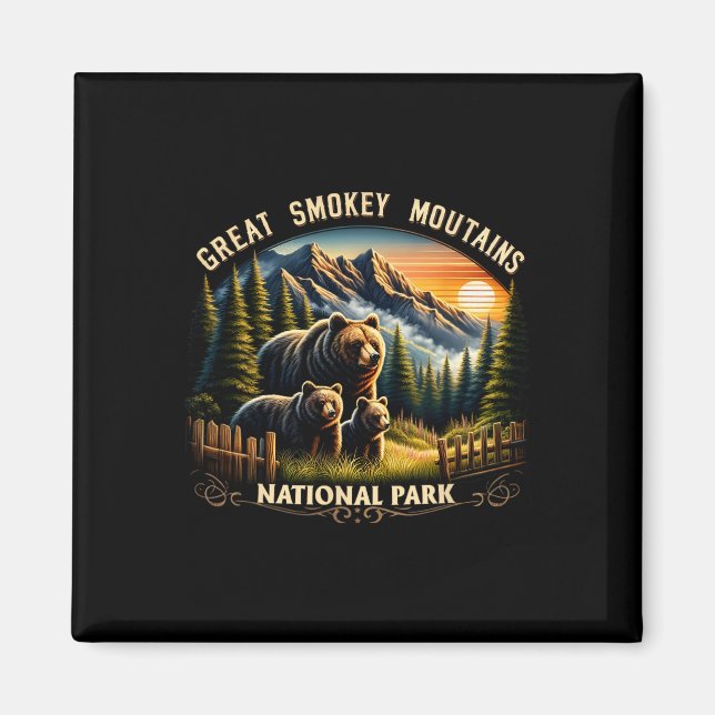Bear Great Smokey Mountains National Park Black Be Magnet (Front)