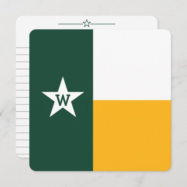 Bear Green & Gold Texas Flag Flat Card (Front/Back)