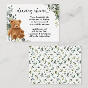 Bear Greenery Display No Wrapping Shower Enclosure Card