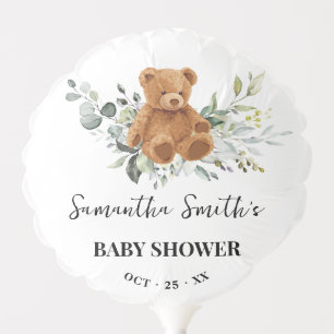 Bear Greenery Eucalyptus Baby Shower Balloon