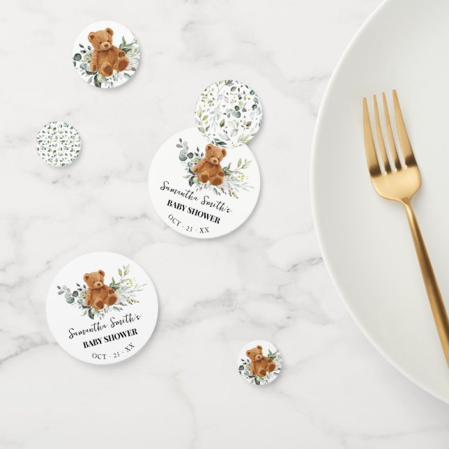 Bear Greenery Eucalyptus Baby Shower Confetti (Group)