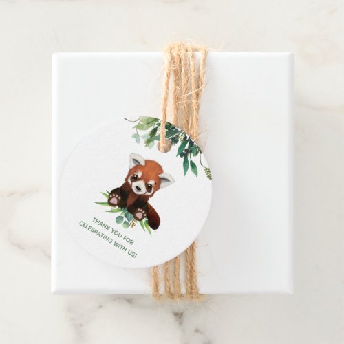 Bear Greenery Watercolor Neutral Baby Shower Favor Tags