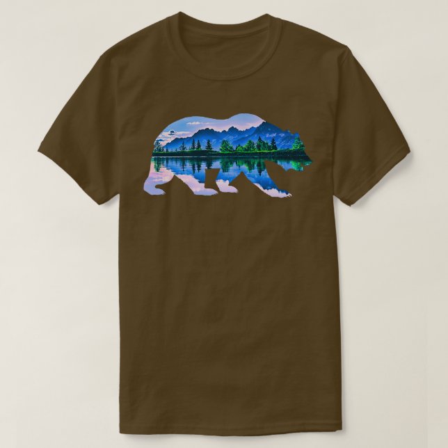 Bear grizzly bear animal motif wilderness forest l T-Shirt (Design Front)