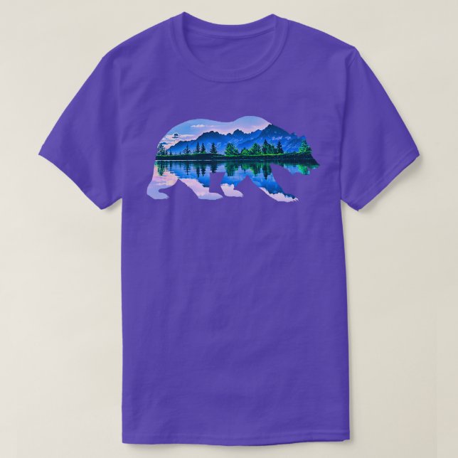 Bear grizzly bear animal motif wilderness forest l T-Shirt (Design Front)