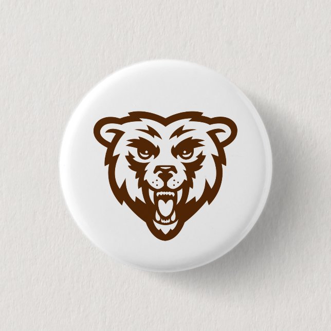 Bear Grizzly Brown Rustic Woodland Folk Animals Button (Front)