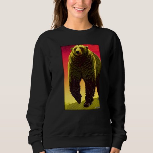Bear grizzly predator forest wildlife animal 2 sweatshirt