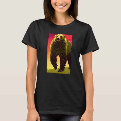 Bear grizzly predator forest wildlife animal 2 T_Shirt