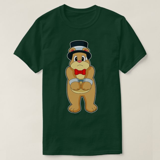 Bear Groom Handcuffs Wedding T-Shirt (Design Front)