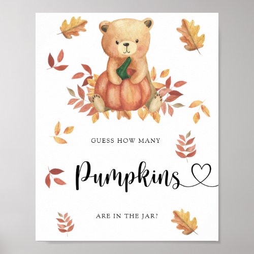 Bear _ guess how many pumpkins poster