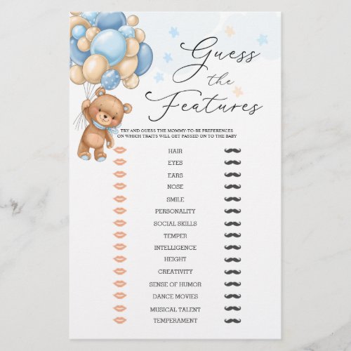 Bear Guess The Baby Features Baby Shower Game