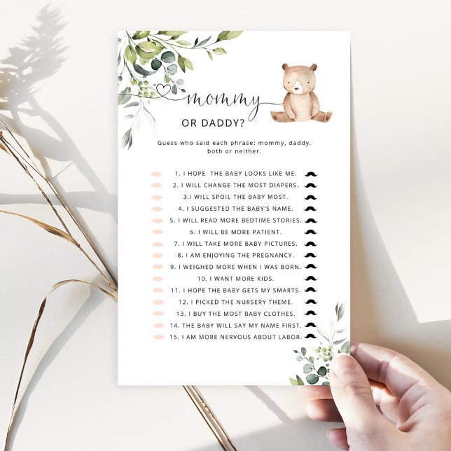 Bear Guess Who Said It Mommy or Daddy game (Creator Uploaded)