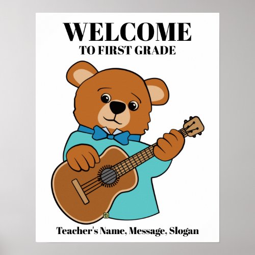 Bear Guitar School Welcome Poster