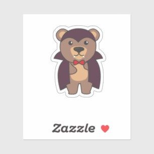Bear Halloween Cute Devil Kids Vampire Costume Sticker