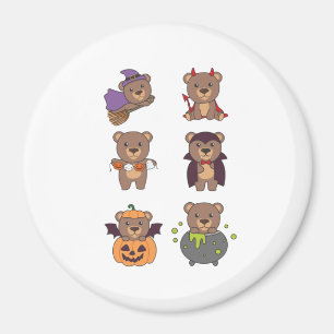 Bear Halloween Witch Devil Pumpkin Vampire Costume Magnet