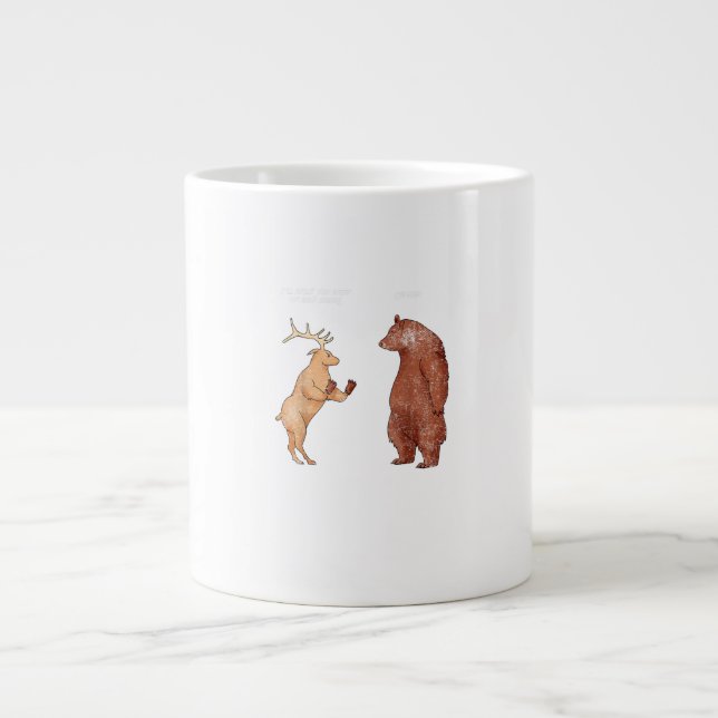 Bear Hands Oh Deer Funny Sayings Pun Gift  Giant Coffee Mug (Front)