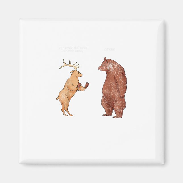 Bear Hands Oh Deer Funny Sayings Pun Gift  Magnet (Front)