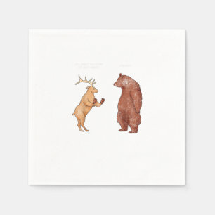 Bear Hands Oh Deer Funny Sayings Pun Gift Napkins