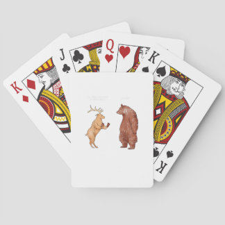 Bear Hands Oh Deer Funny Sayings Pun Gift Poker Cards