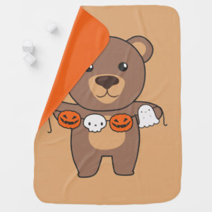 Bear Happy Halloween Pumpkin Bat Costume Baby Blan Blanket