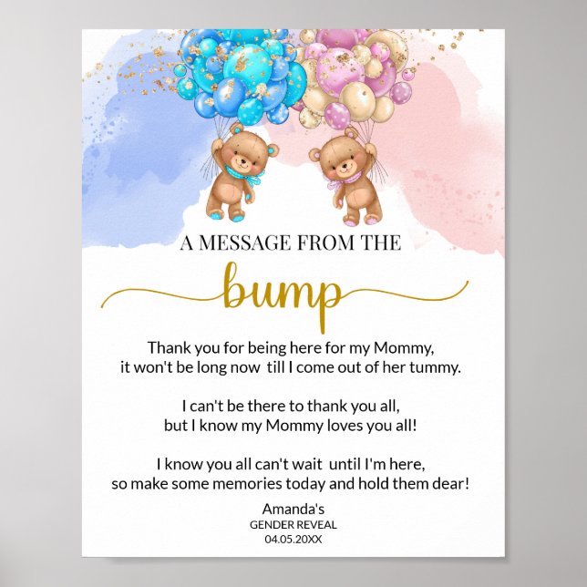 Bear He or She A Message From the Bump Poster (Front)