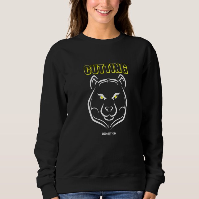 Bear Head Bodybuilding Gym Fitness Training Cuttin Sweatshirt (Front)