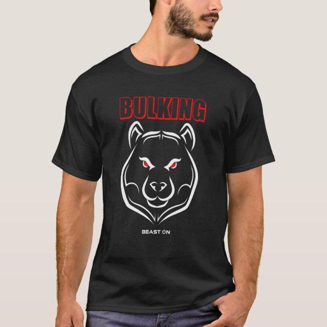 Bear Head Bodybuilding Gym Fitness Training Gains  T-Shirt (Front)