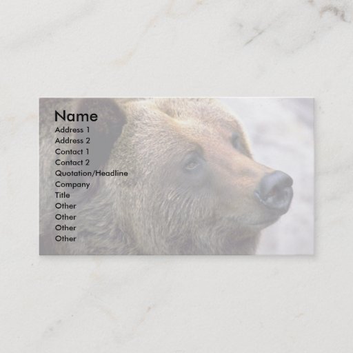 Customizable Bear Head Business Card Templates