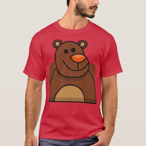 Bear Head toon Illustration T_Shirt