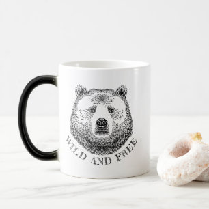 Bear Head, Wild And Free, Hand Drawn Illustration Color Morph Mug