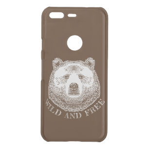 Bear Head, Wild And Free, Hand Drawn Illustration Uncommon Google Pixel Case