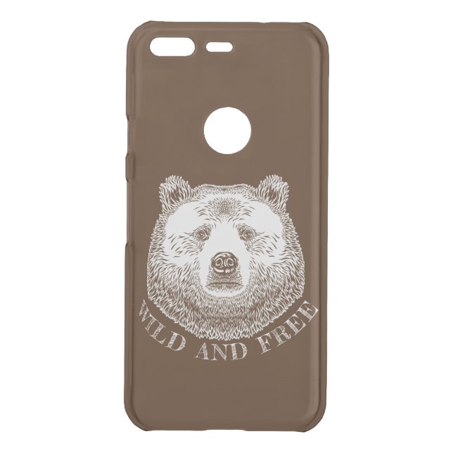 Bear Head, Wild And Free, Hand Drawn Illustration Uncommon Google Pixel Case (Back)