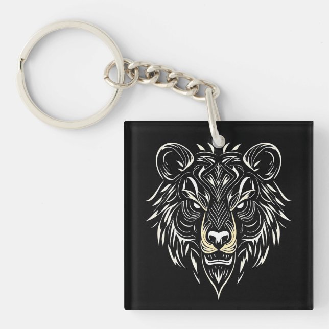🐻 Bear Head Wildlife Keychain Accessory Gift 🐻 (Front)