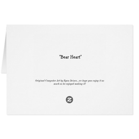 Bear Heart card (Back Horizontal)