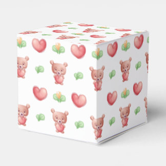 Bear Heart Collection - White Favor Boxes