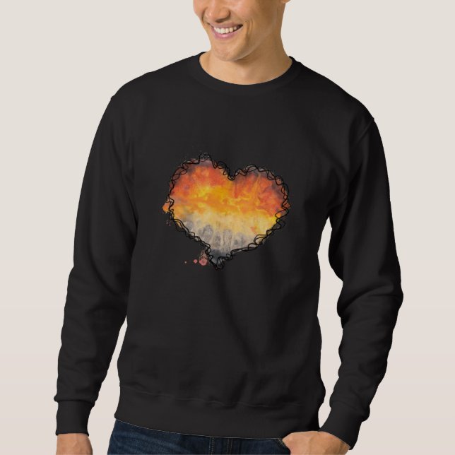 Bear heart community graphic with colourful waterc sweatshirt (Front)