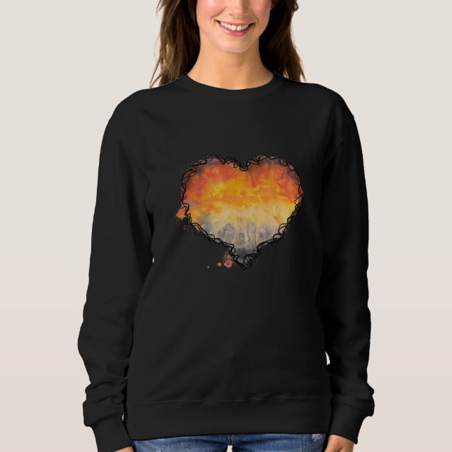 Bear heart community graphic with colourful waterc sweatshirt (Front)